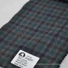 Green black check worsted wool fabrics for fancy jacket